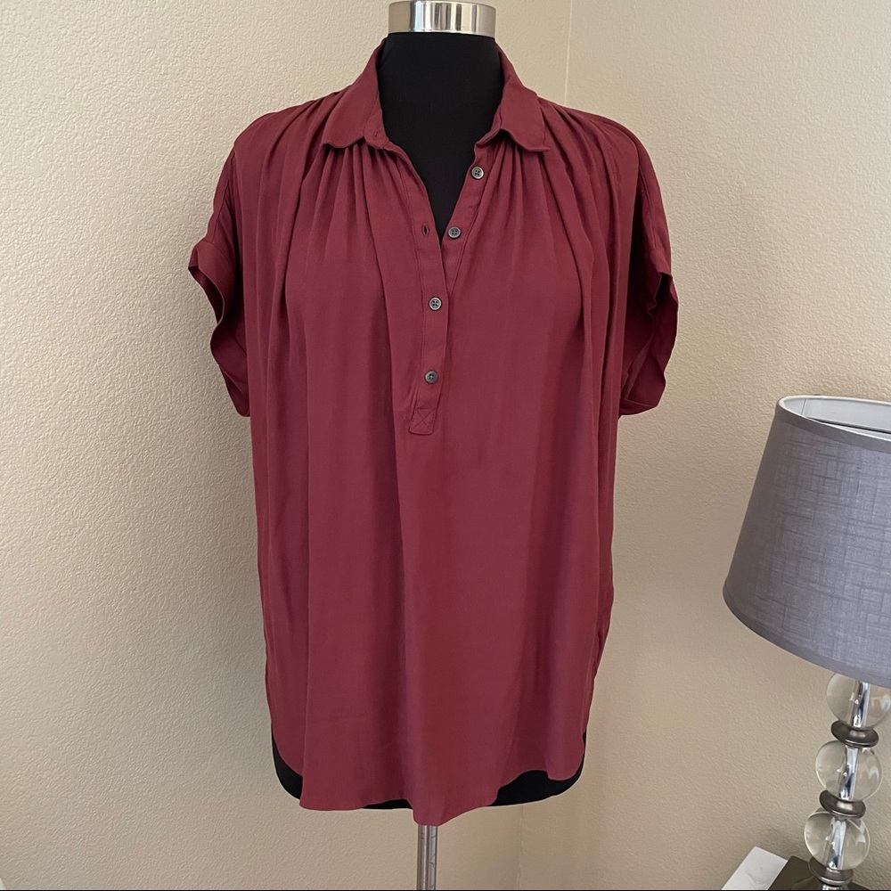 MADEWELL Central Drapey Popover Top Shirt